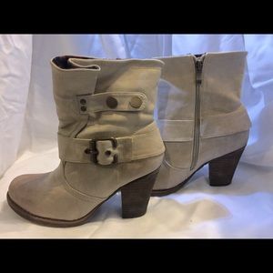 Beige booties size 7